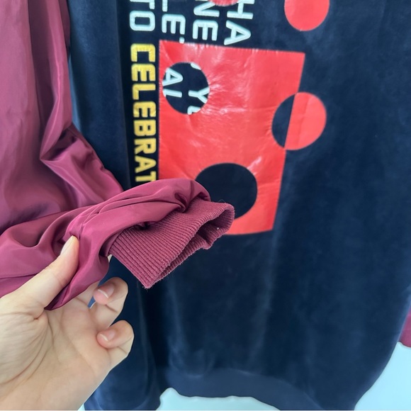 Cache Cache Mixed Media Velour Bulldog Long Sleeve Sweater - Picture 4 of 8